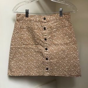 Patterned floral denim skirt